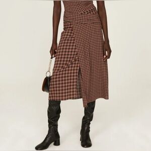 A.L.C. Eden Plaid Wool Midi Skirt and Kora Top Set